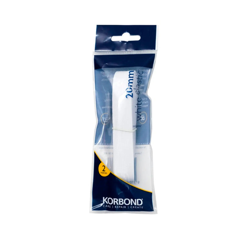 Korbond Elastic White 20mm 2m