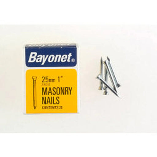 Bayonet Masonry Nails - Zinc Plated (Box Pack) 25mm