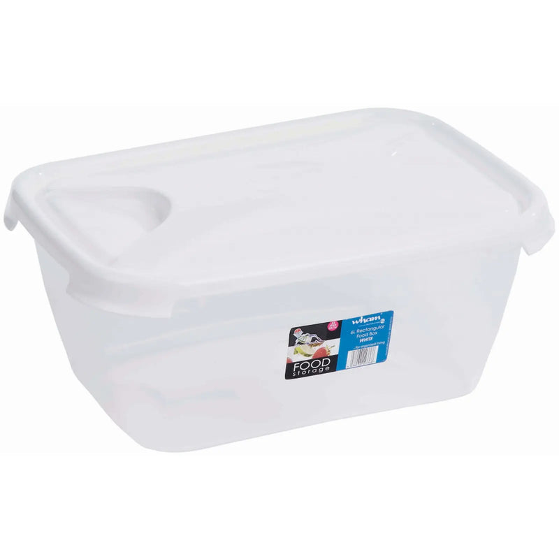Wham Rectangular Food Storage 6L Clear With White Lid