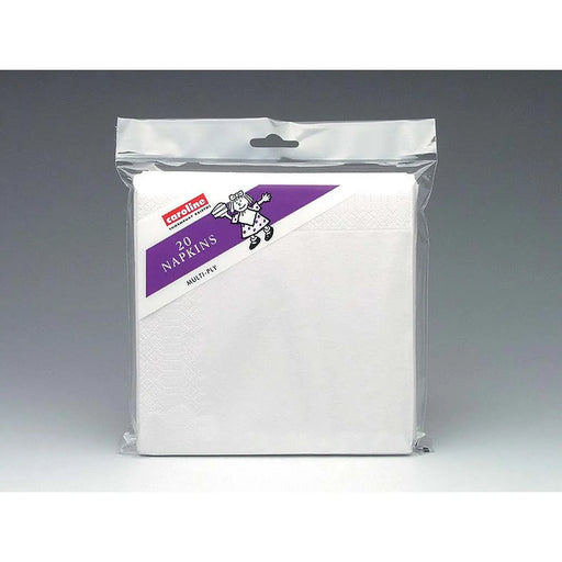 Caroline 2 Ply Napkins White Pack 20