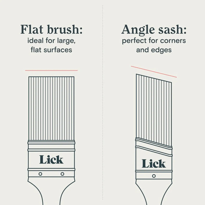 LickTools Bamboo Handle Brush Set 1.5" Angled / 2" Flat / 3" Flat