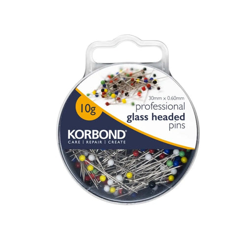 Korbond Professional Glass Head Pins 10g