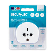 Securlec Travel Adaptor for Visitors to the UK Bubble Packed