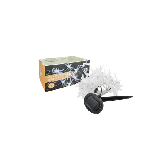Pagoda Solar Dragonfly String Lights 24 LEDs White