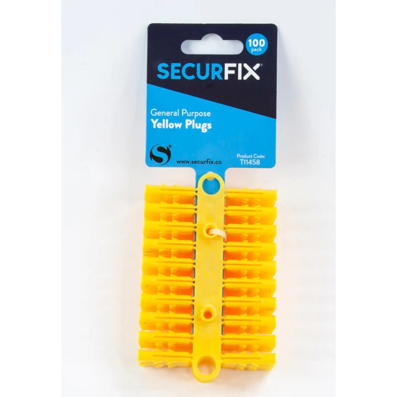 Securfix General Purpose Plugs Yellow 100 Pack