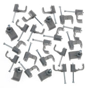 Securlec Cable Clip Flat Grey 9mm 50 Pieces