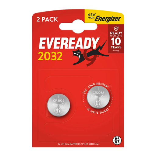 Eveready Lithium CR2032 Batteries Card of 2