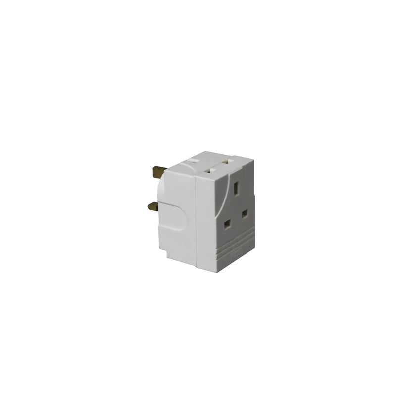 Securlec 3 Way Plug In Adaptor Fused White 13 Amp