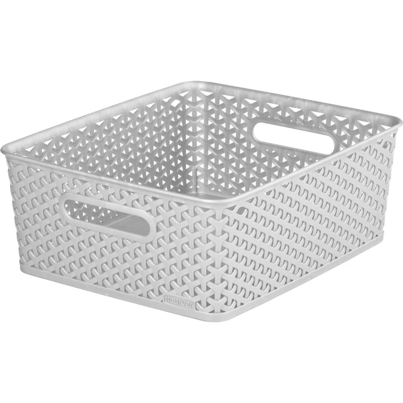 Curver Nestable Rattan Basket 13L Grey