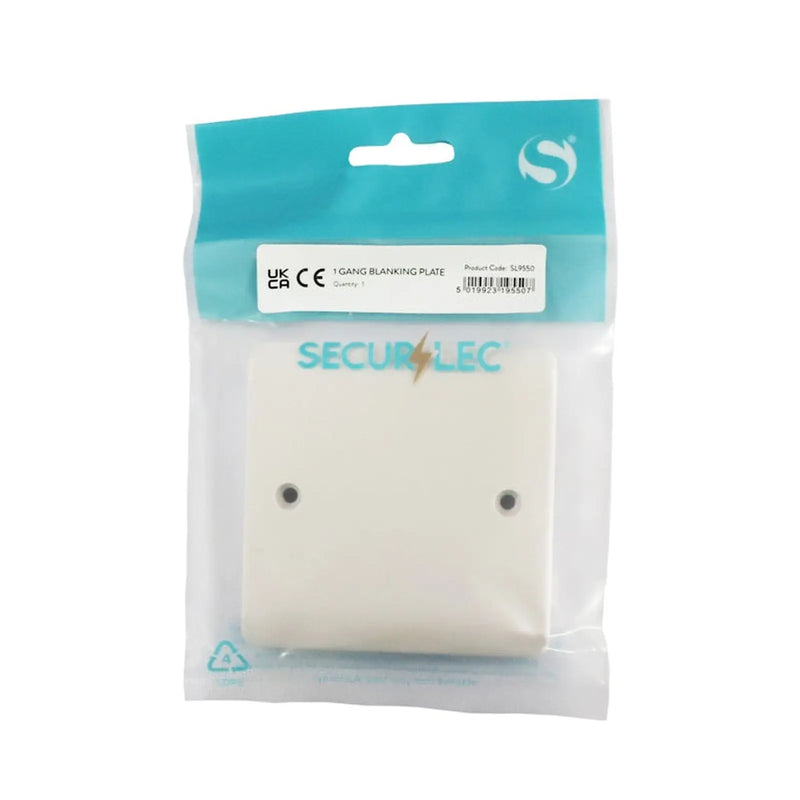 Securlec 1 Gang Blank Plate Round Edge