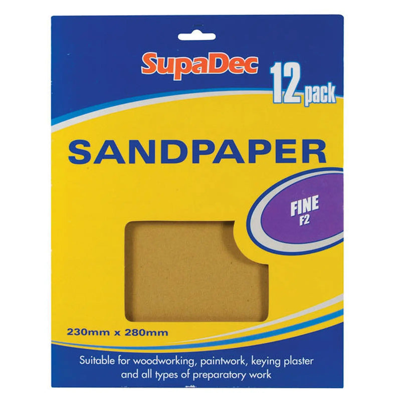SupaDec General Purpose Sandpaper Pack 12 Fine F2