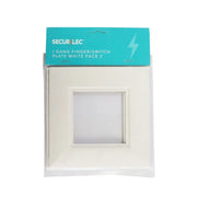 Securlec White Finger Plates for Flush Wall Switches Square Edge Pre-Packed (2)