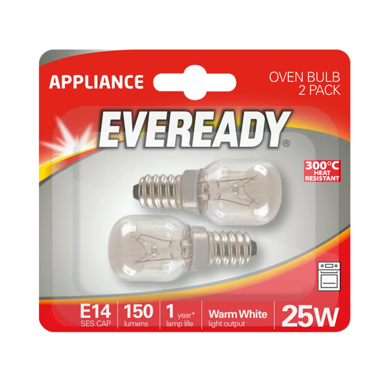 Eveready Oven Lamp 25w SES Pack 2