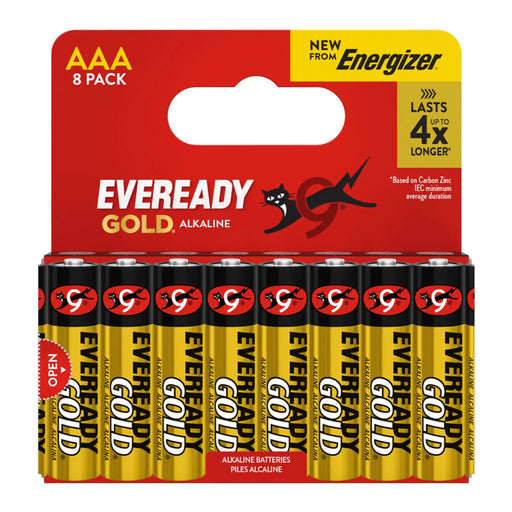 Eveready Gold AAA Batteries Card of 8