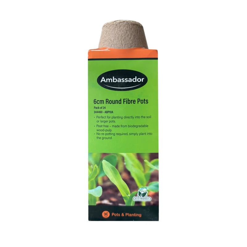Ambassador Round Fibre Pots 6cm - Pack 24