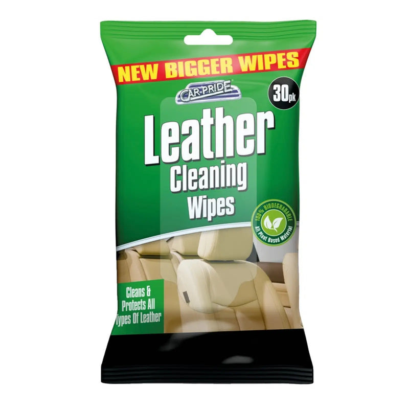 Car Pride Leather Cleaning Wipes Pack 30