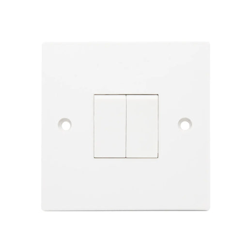Securlec Square 2 Gang 2 Way Light Switch Square Edge
