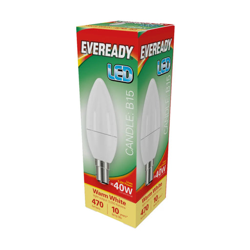 Eveready LED Candle 6W 470lm Warm White 3000k B15