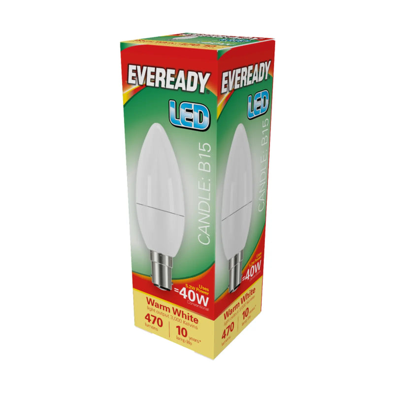 Eveready LED Candle 6W 470lm Warm White 3000k B15