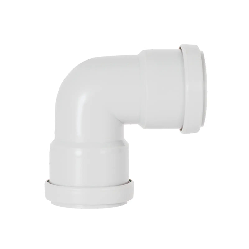Davant Push Fit Knuckle 90° Bend White 40mm