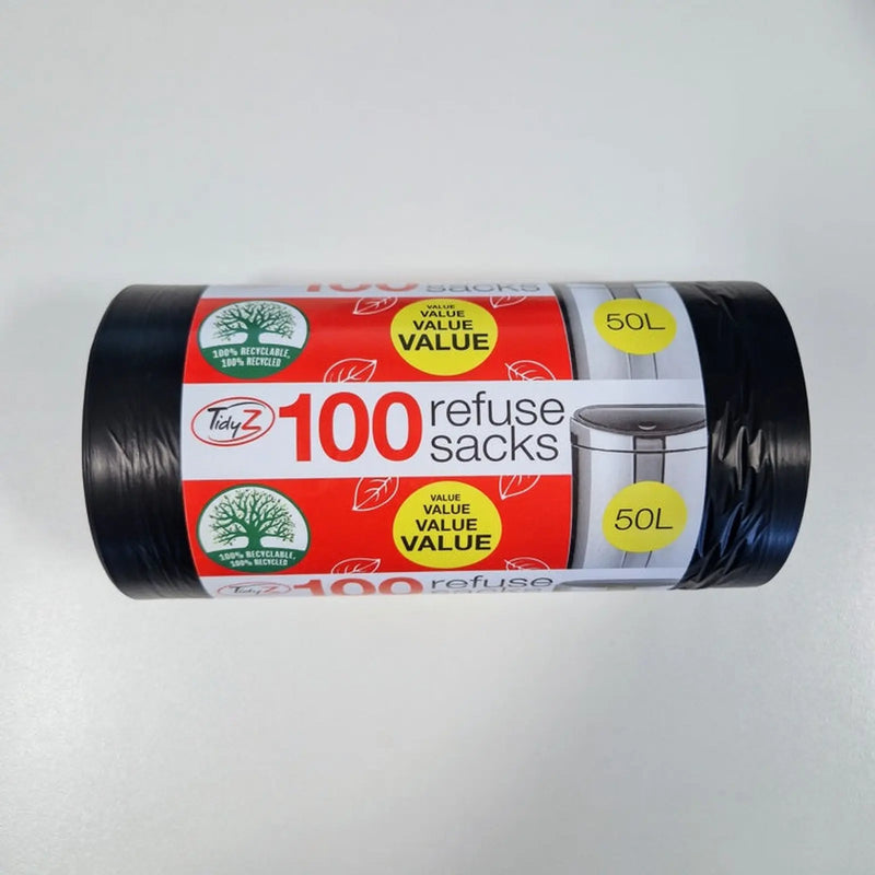 Tidyz Refuse Sacks 50L Pack 100