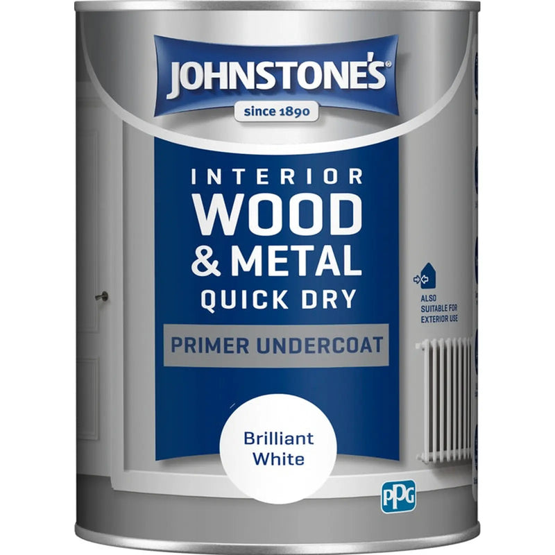 Johnstone's Quick Dry Primer Undercoat - Brilliant White 1.25L