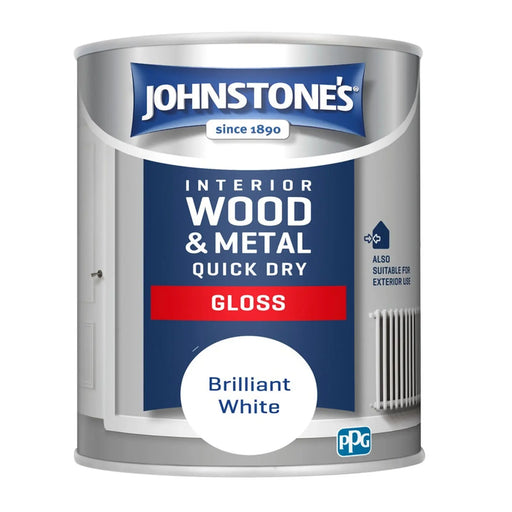 Johnstone's Quick Dry Gloss - Brilliant White 750ml