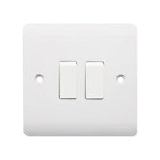 Securlec 2 Gang 2 Way Light Switch Round Edge