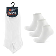 RJM Mens White Trainer Socks Pack 3