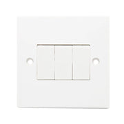 Securlec Square 3 Gang 2 Way Light Switch Square Edge
