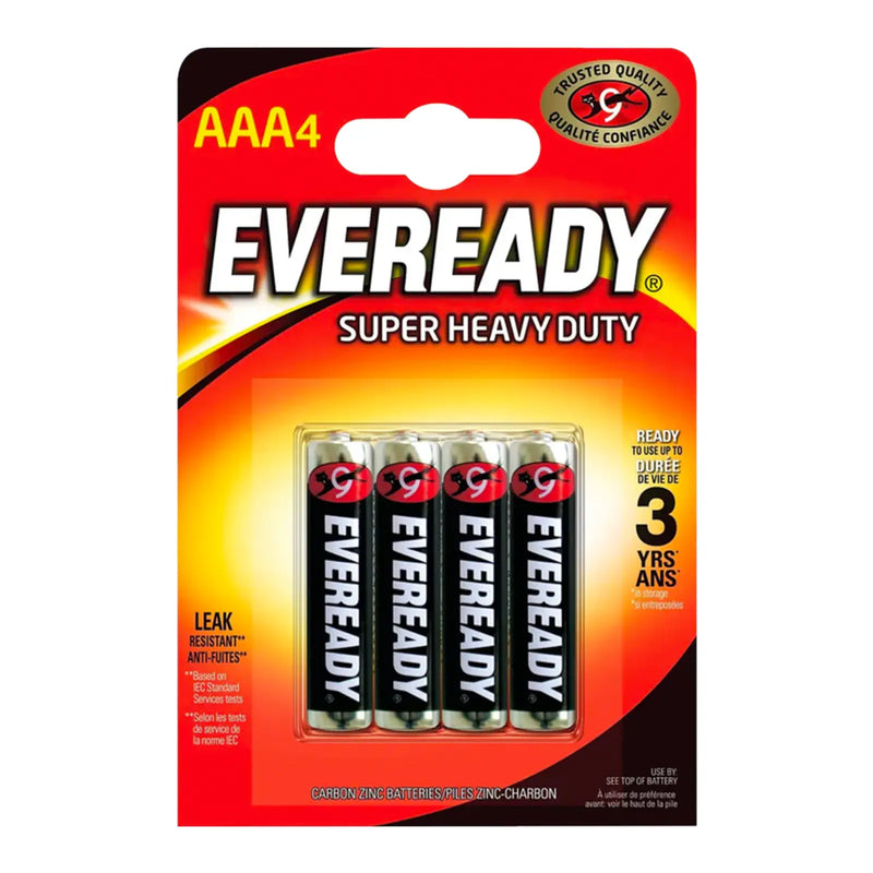 Eveready Super Heavy Duty Batteries AAA Pack 4