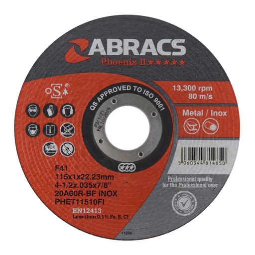 Abracs Phoenix II Extra Thin Cutting Disc 115mm x 22mm