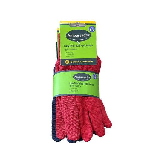 Ambassador Easy Grip Triple Pack Gloves 9/L