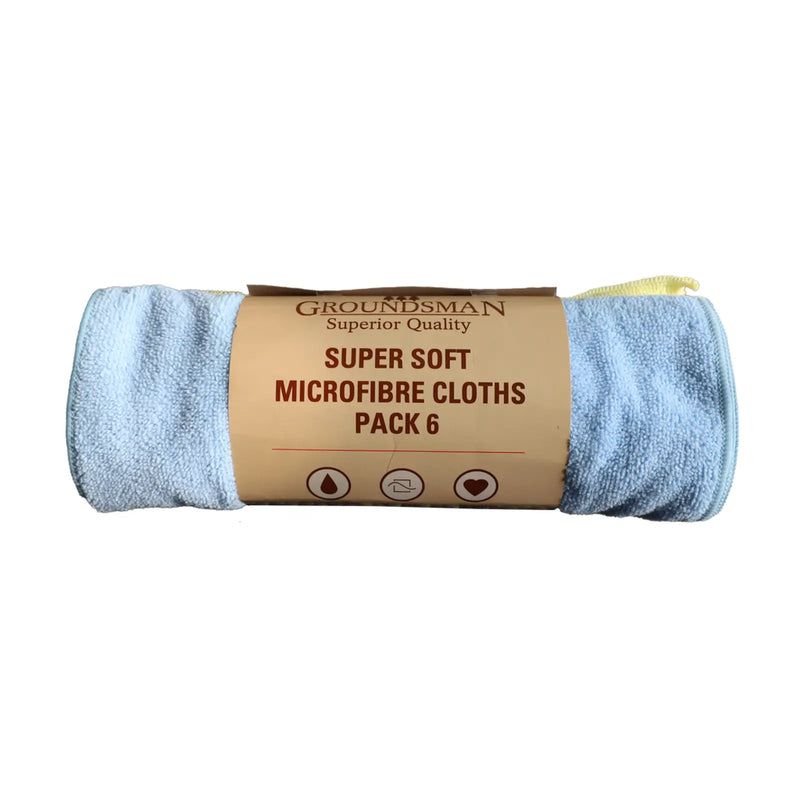 Groundsman Super Soft Microfibre Cloths 40 x 30cm Pack 6