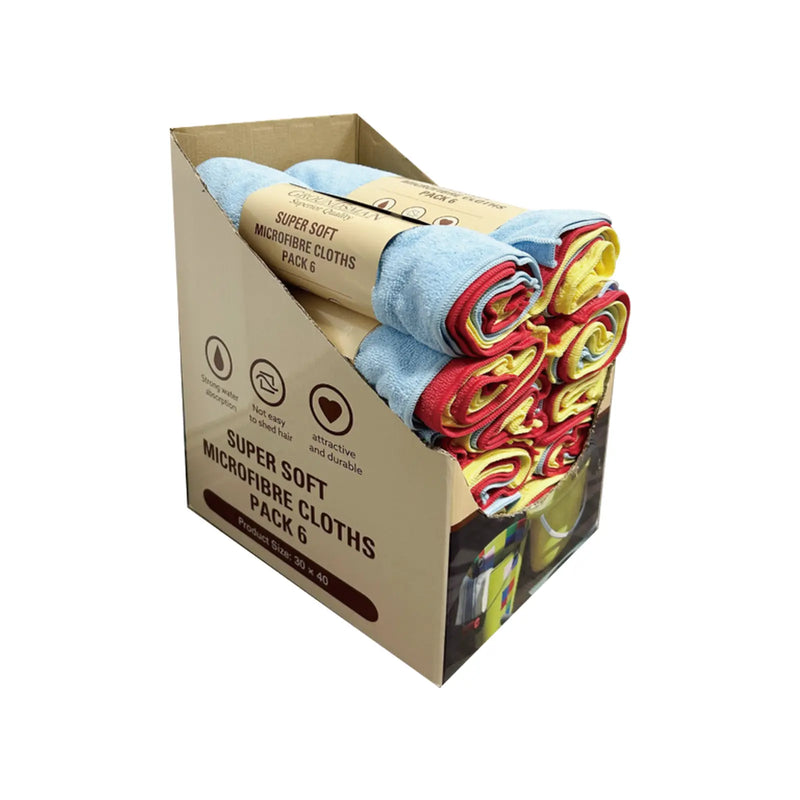 Groundsman Super Soft Microfibre Cloths 40 x 30cm Pack 6
