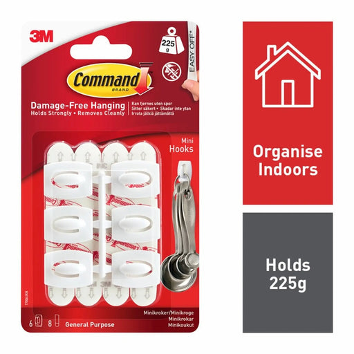 Stax Command™ Mini Hooks 6 Hooks 8 Small Strips