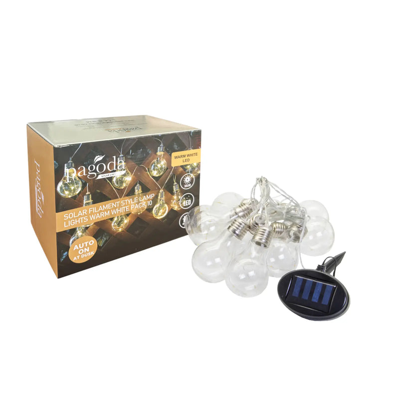 Pagoda Solar Filament Style Lights Pack 10