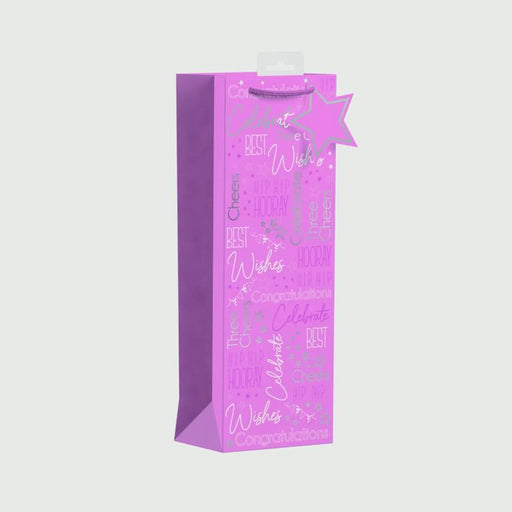 Giftmaker Pink Text Gift Bag Bottle