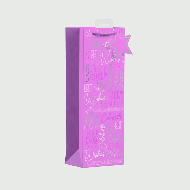 Giftmaker Pink Text Gift Bag Bottle