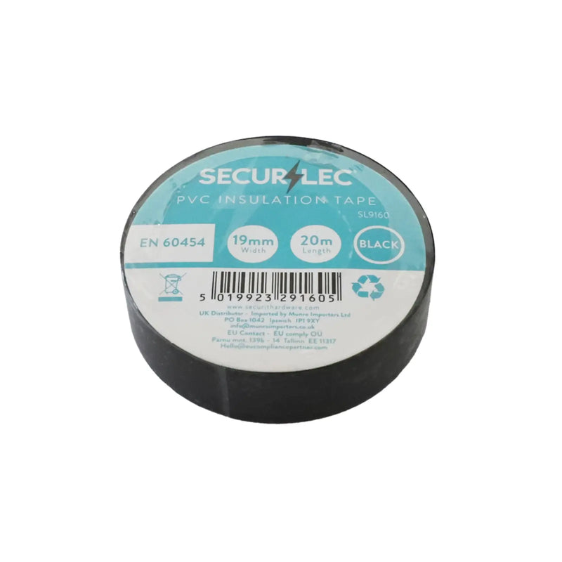 Securlec PVC Insulation Tapes Black 20m Pack 10