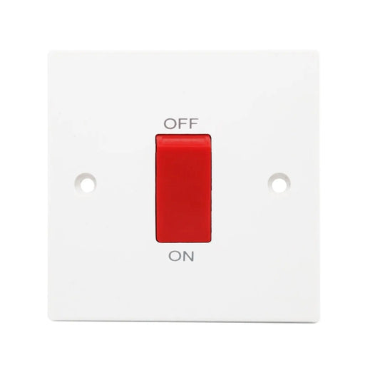 Securlec Square 1 Gang Cooker Switch Double Pole Square Edge