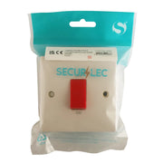 Securlec Square 1 Gang Cooker Switch Double Pole Square Edge