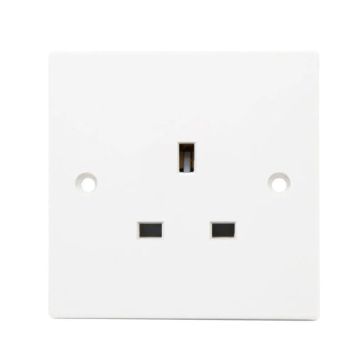 Securlec 1 Gang Unswitched Socket Square Edge