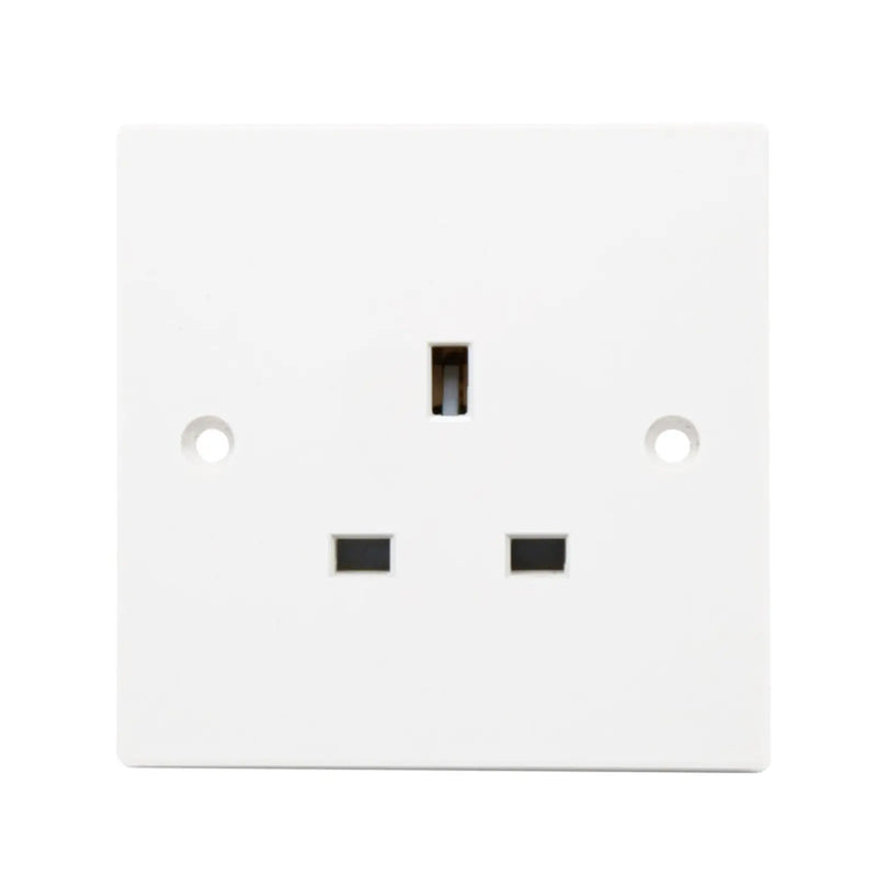 Securlec 1 Gang Unswitched Socket Square Edge