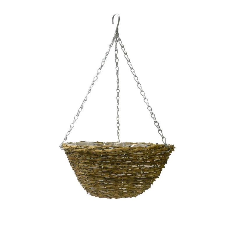 Ambassador Rattan Hanging Basket 14"