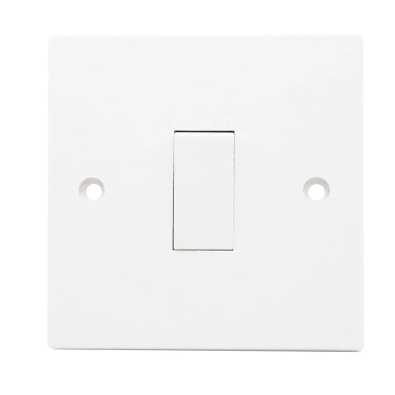Securlec 1 Gang 1 Way Light Switch Square Edge