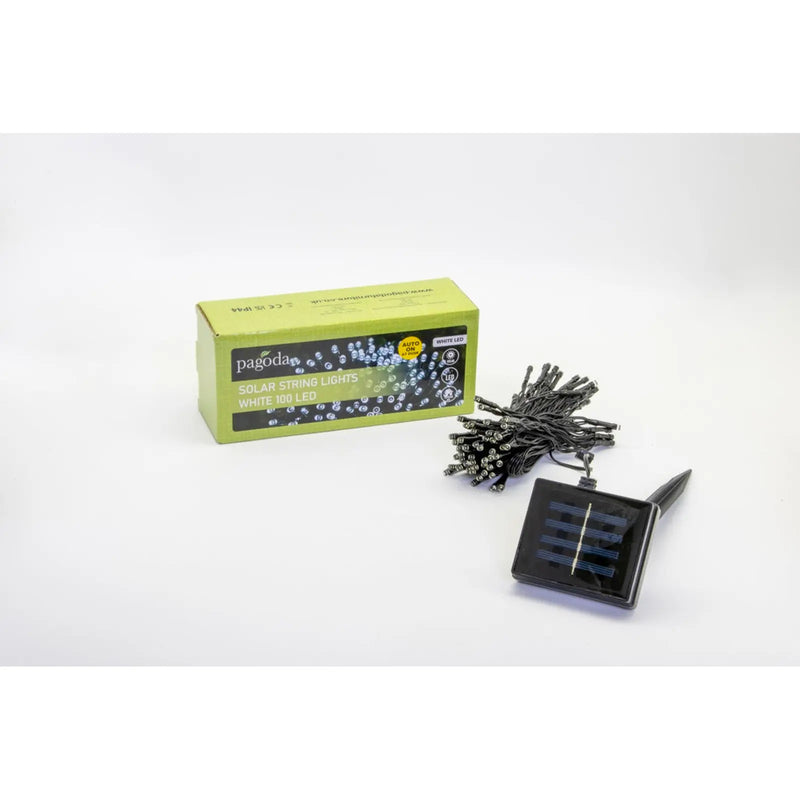 Pagoda Solar String Lights 100 White LEDs