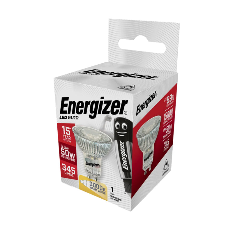 Energizer LED GU10 Warm White Dimmable 36" 5.5w 375lm