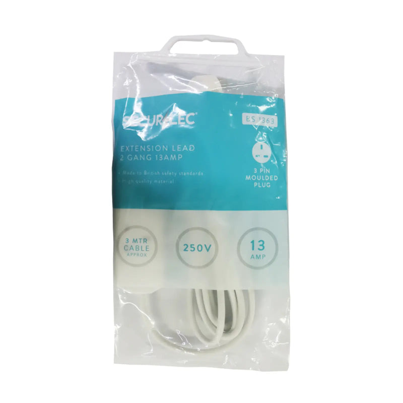 Securlec 2 Gang Extension Lead 3m 13 Amp