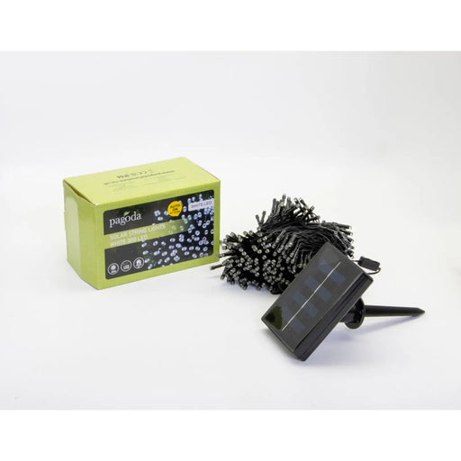 Pagoda Solar String Lights 300 White LEDs